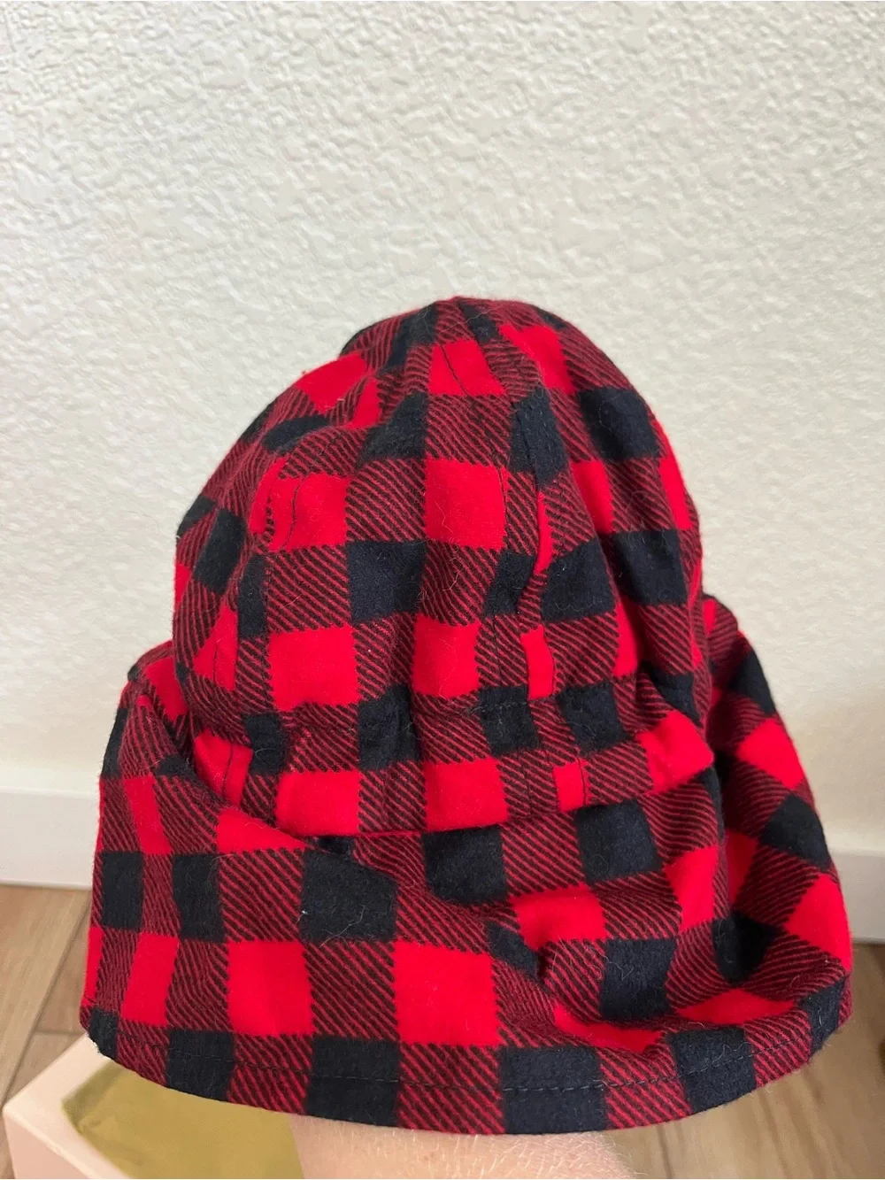 George Hats Red + Black Buffalo Plaid Toddler Cap with Ear Flaps
